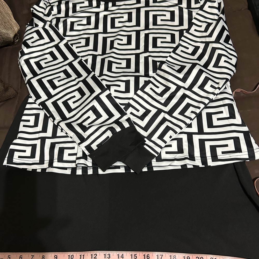 Geometric Black and White pants Set